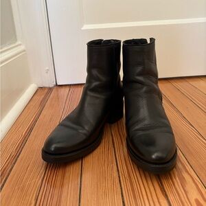 frye black leather booties